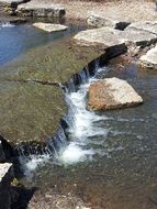 running water in rocks