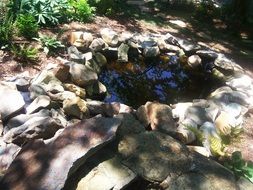 pond in the center of the cliff