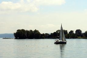 sailing boat near the island in Chiemsee