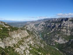 landscape of the Gorge du Verdon in France on a sunny day