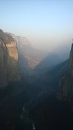 morning fog in mountain valley