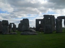 Landscape of boulders on a meadow