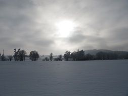 Landscape of wintry field