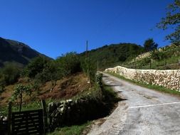 The road for a walk in the mountains