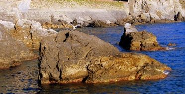 big rocks in the water