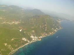 a bird's-eye view of Corfu island