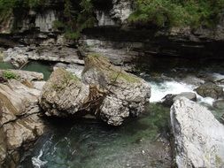 force of nature rock alpine scene, breitachklamm