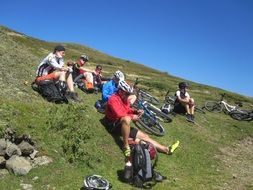 cyclists on the mountain in Italy