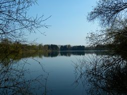 lake landscape in sunny weather