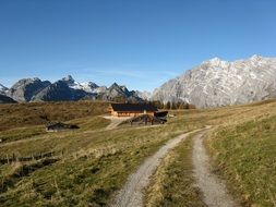 road on the green grass in Valzmann