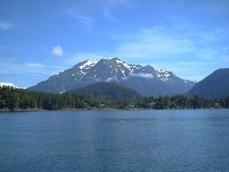 scenic mountains on coast, usa, Alaska
