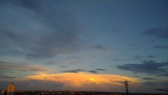 Orange sunset in sky Cloud weather