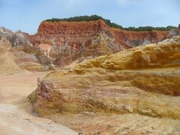 panorama of bright rocks in Maceio Montanhas, Brazil