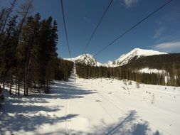 cable car in the mountains