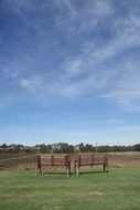 vineyard with blue sky countryside scene