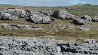 beautiful grey rocks in wilderness, ireland