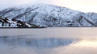 winter landscape with the lake in Norway