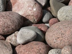 red and grey pebbles close up