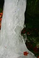 frozen waterfall close up