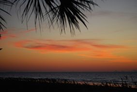 Orange sunrise over the beach