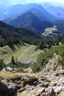 top view of the alpine mountains