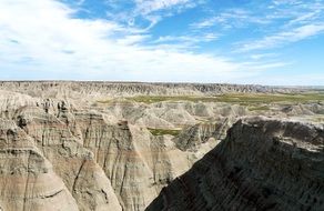 picturesque rocks on the background of bright sky, usa, South Dakota, Badlands National Park