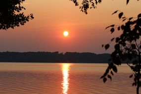 sunset over the water