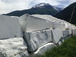 white marble stone in tyrol mountains