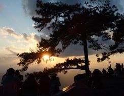 landscape of view of the sun from the cliff