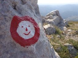 Red face on a rock