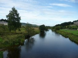 calm river among green picturesque landscape