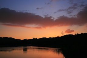 pink sunset on the horizon