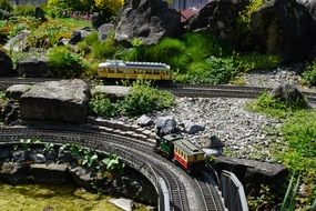 steam train on a miniature railway