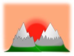Sunset and mountains clipart