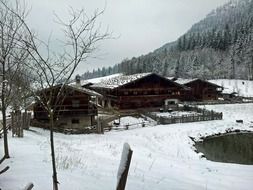 Wintry farm in germany