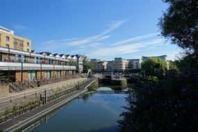 landscape of a riverside in united kingdom