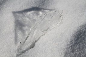 piece of ice on snow