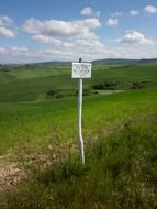 sign in the countryside of tuscany
