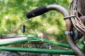 vintage bike handlebar close up