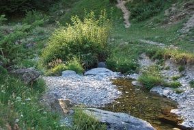 pyrenees high mountain landscape and river