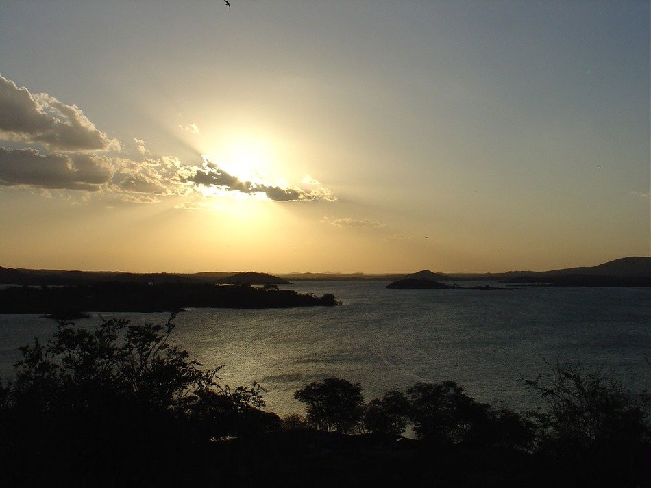 dusk landscape above the water