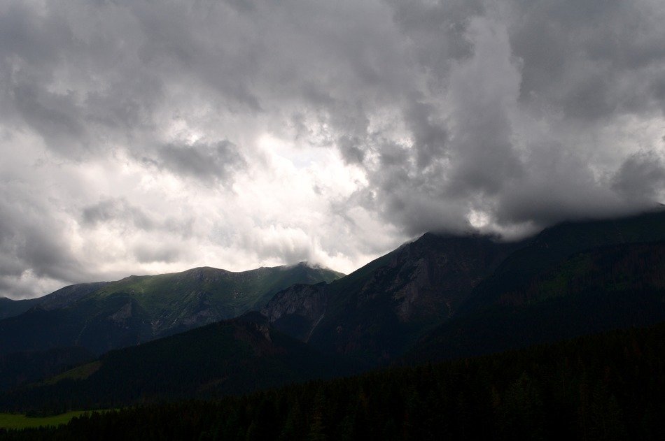 dark clouds over mountains in slovakia