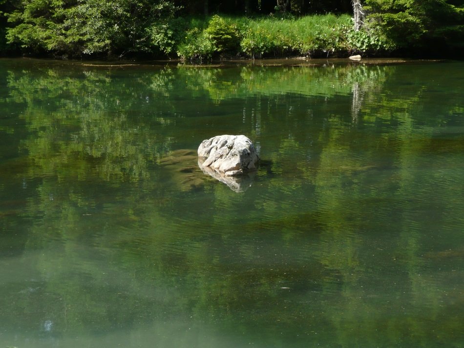 big stone among the lake