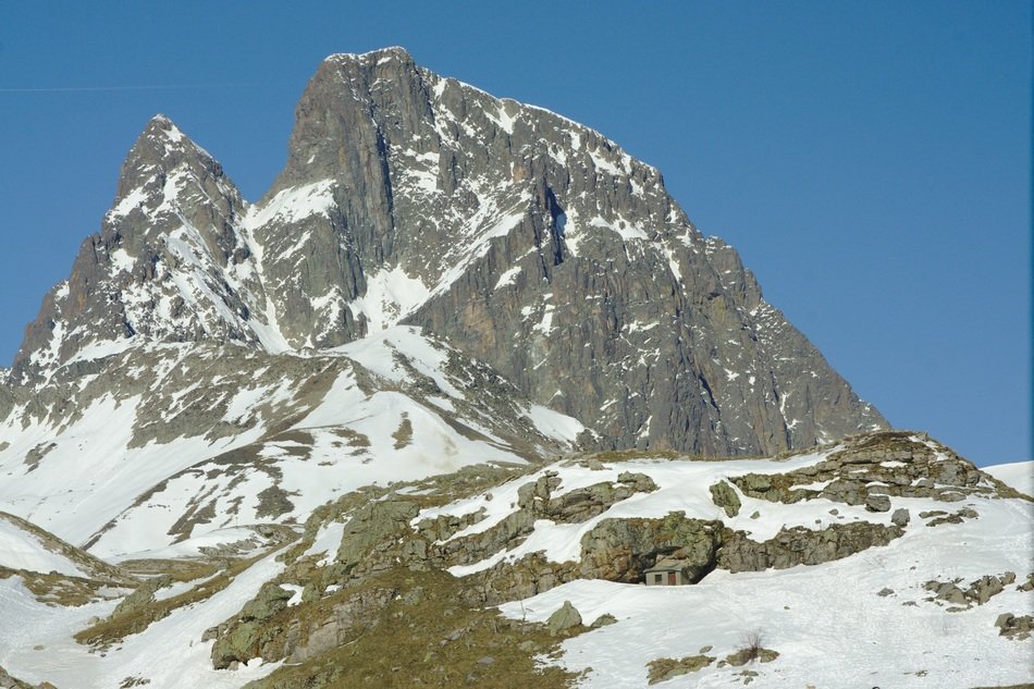 Pyrenees Mountains on a background of clear sky