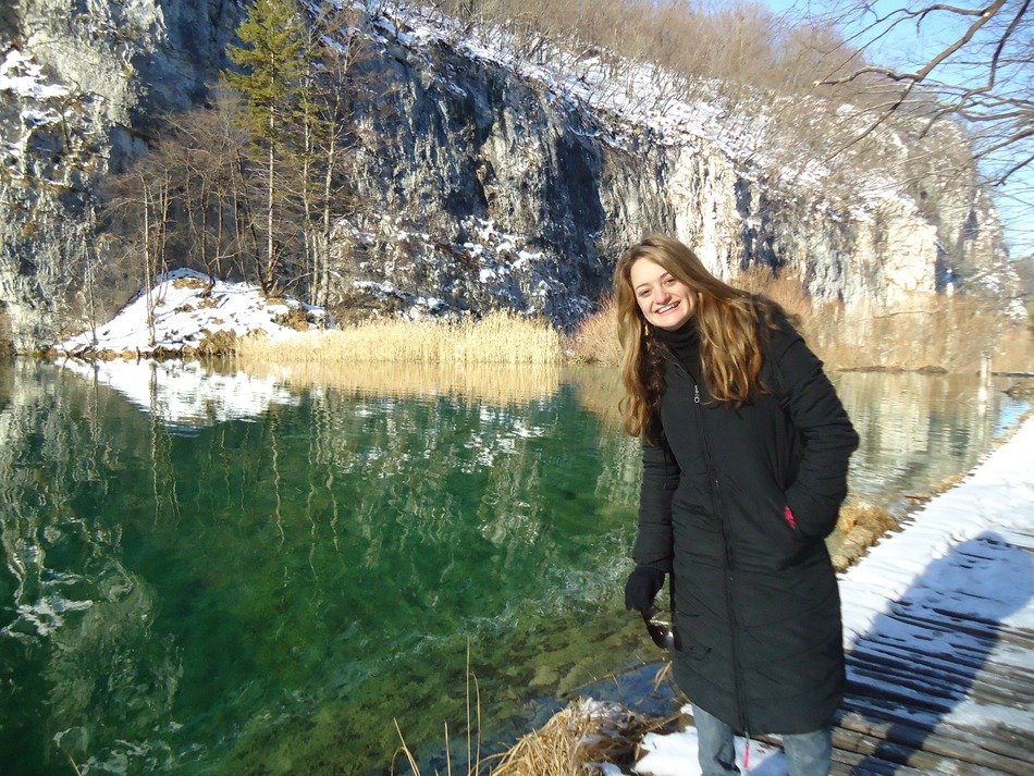happy girl near croa lakes
