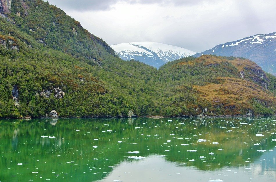green water in the lake near the glacier