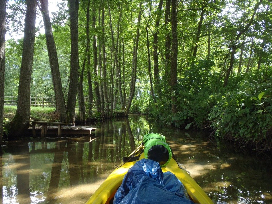 kanoe on river in wilderness, poland