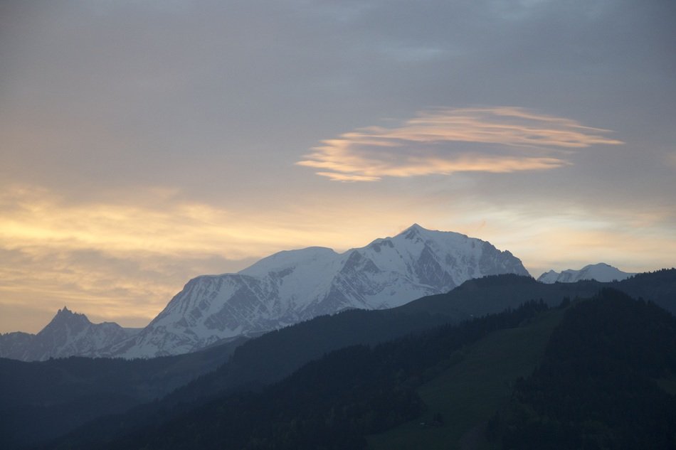 mont blanc at the sunrise