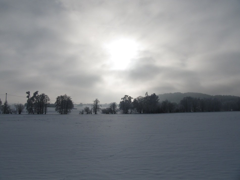 Landscape of wintry field