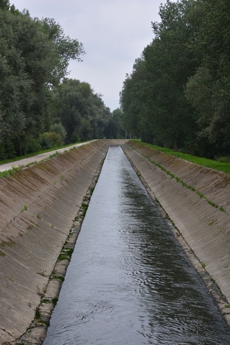 Beautiful river channel among the trees in Senne, Slovakia